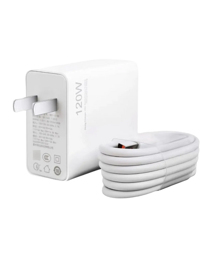 Xiaomi 120W Charging Combo (Type-A) Original – Ultra Rápido + Cable 1m